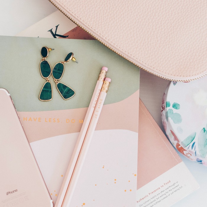 supplies on a desk