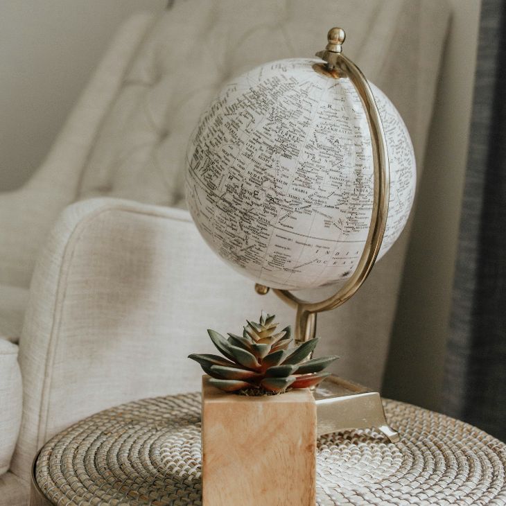 side table near armchair